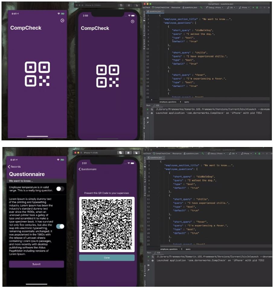 CompCheck turns a JSON document into a checklist that users can share with a manager via QR code.